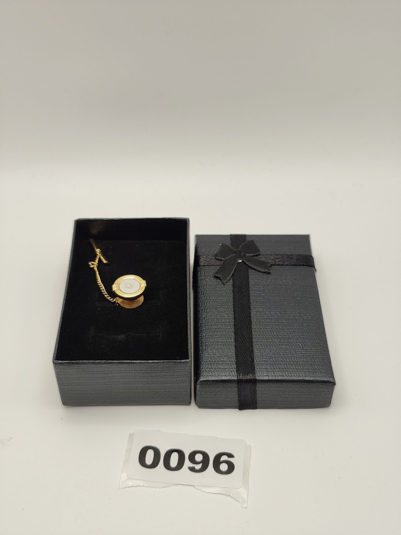 Dior Gold-tone & White Logo Tie Clip Pin Other