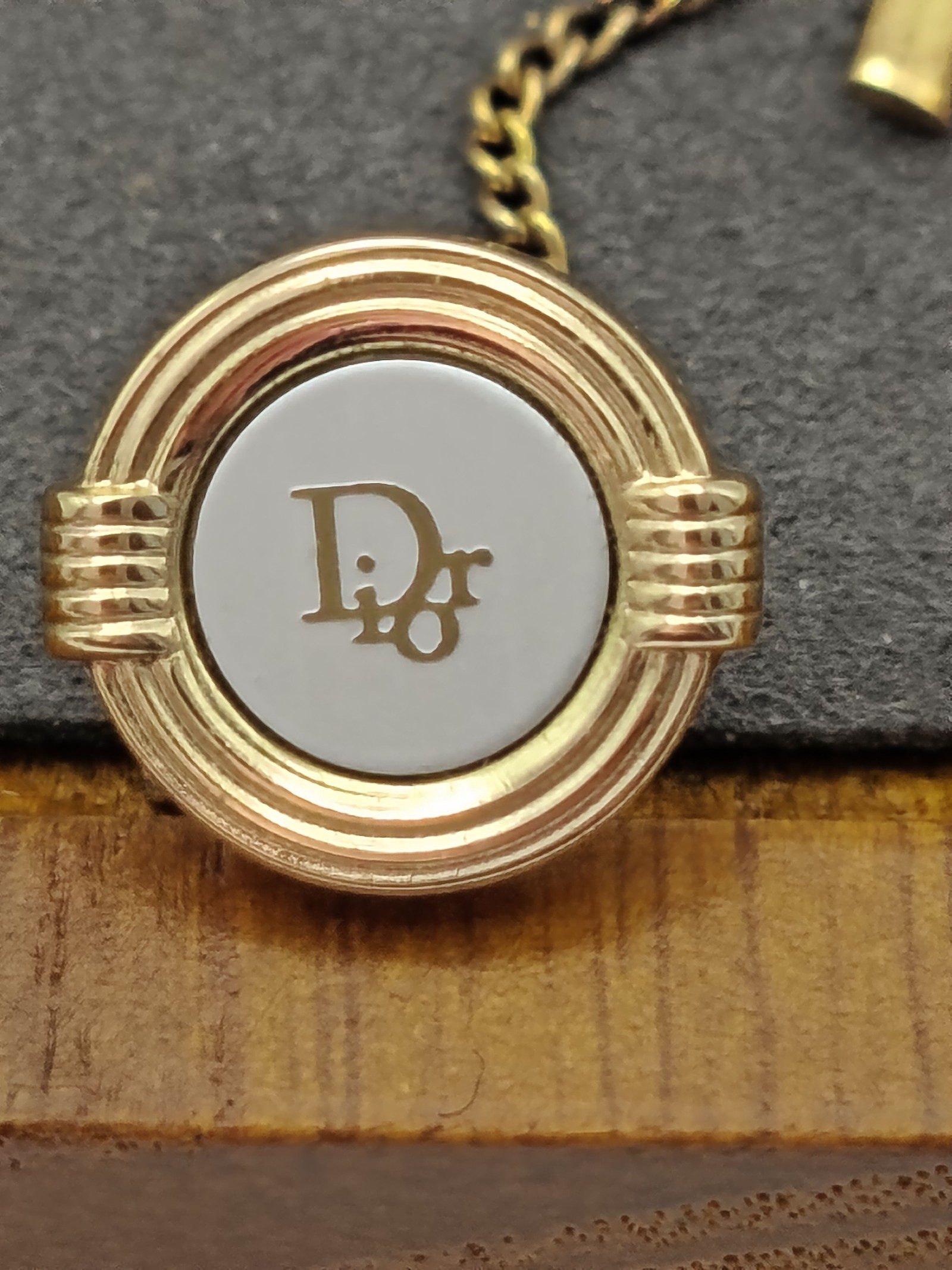 Dior Gold-tone & White Logo Tie Clip Pin Other image 4