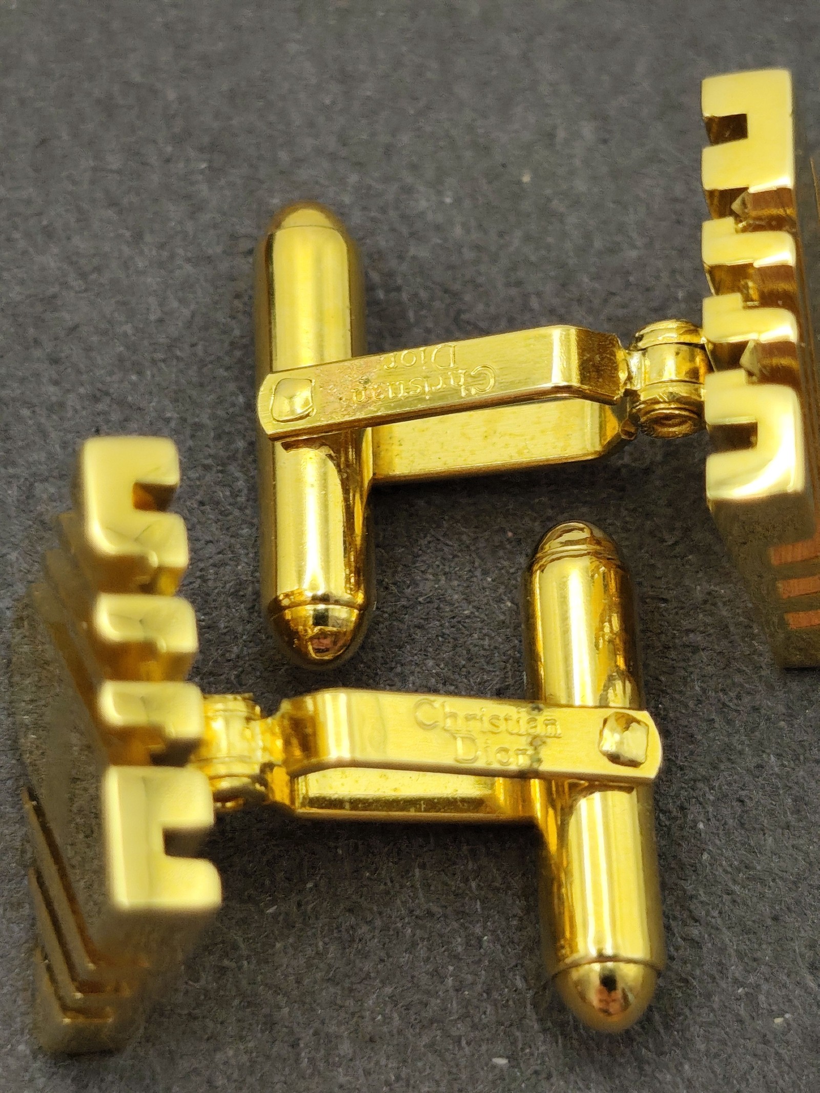 Christian Dior Gold Tone Cufflinks & Tie Pin Set Men Other image 9