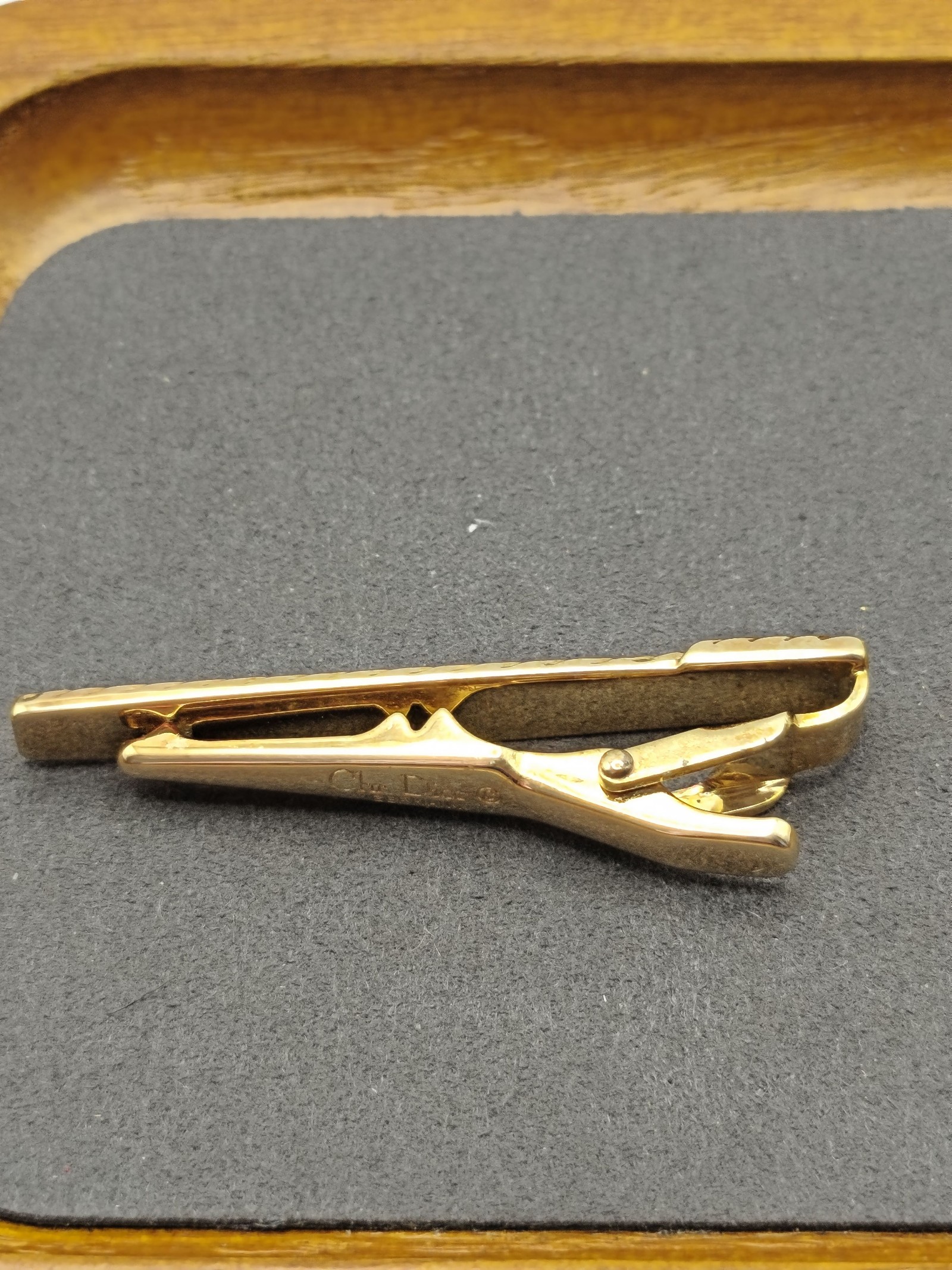 Christian Dior Men's Gold & Silver Tie Clip CD Logo image 8