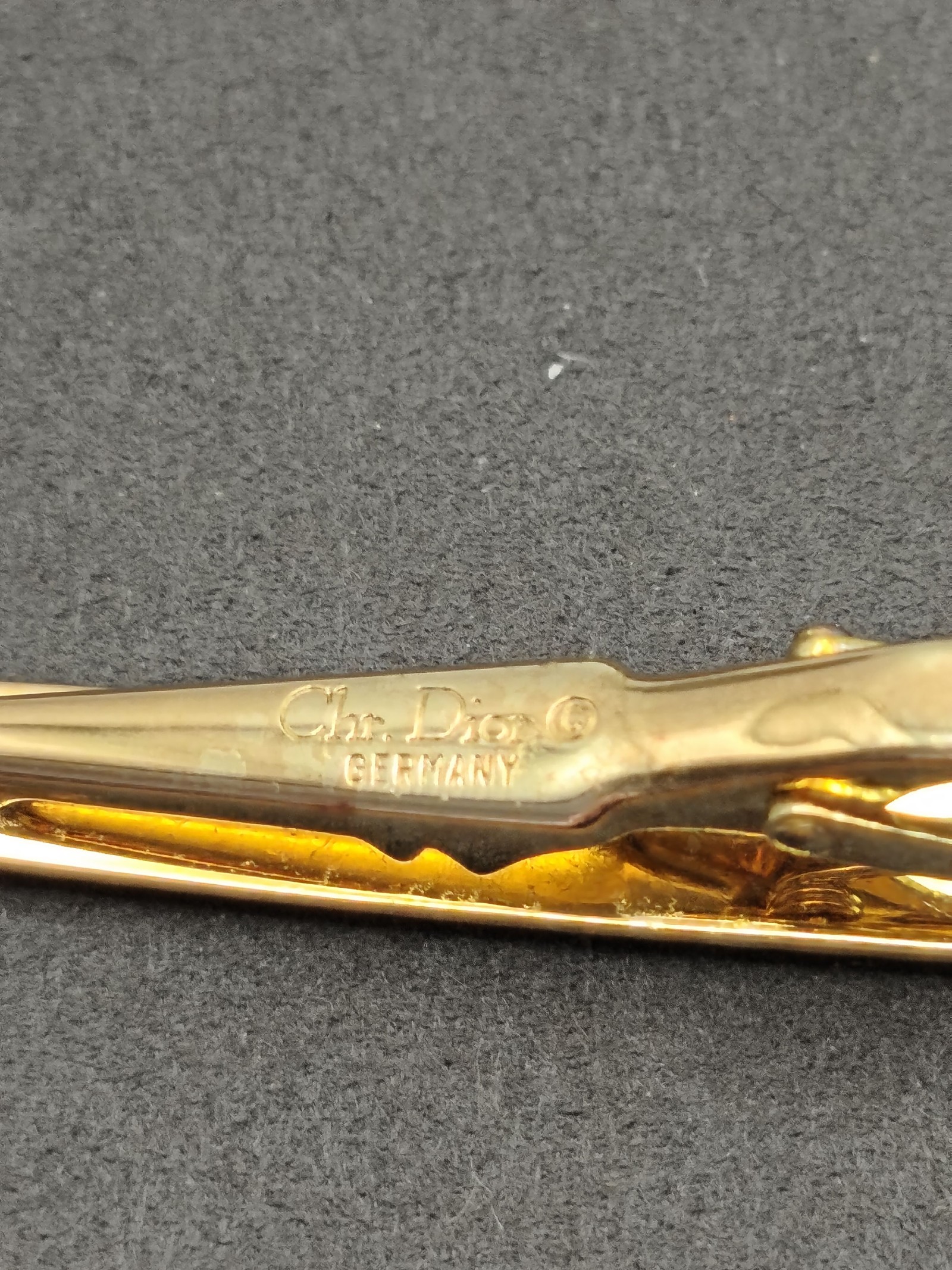 Christian Dior Men's Gold & Silver Tie Clip CD Logo image 10
