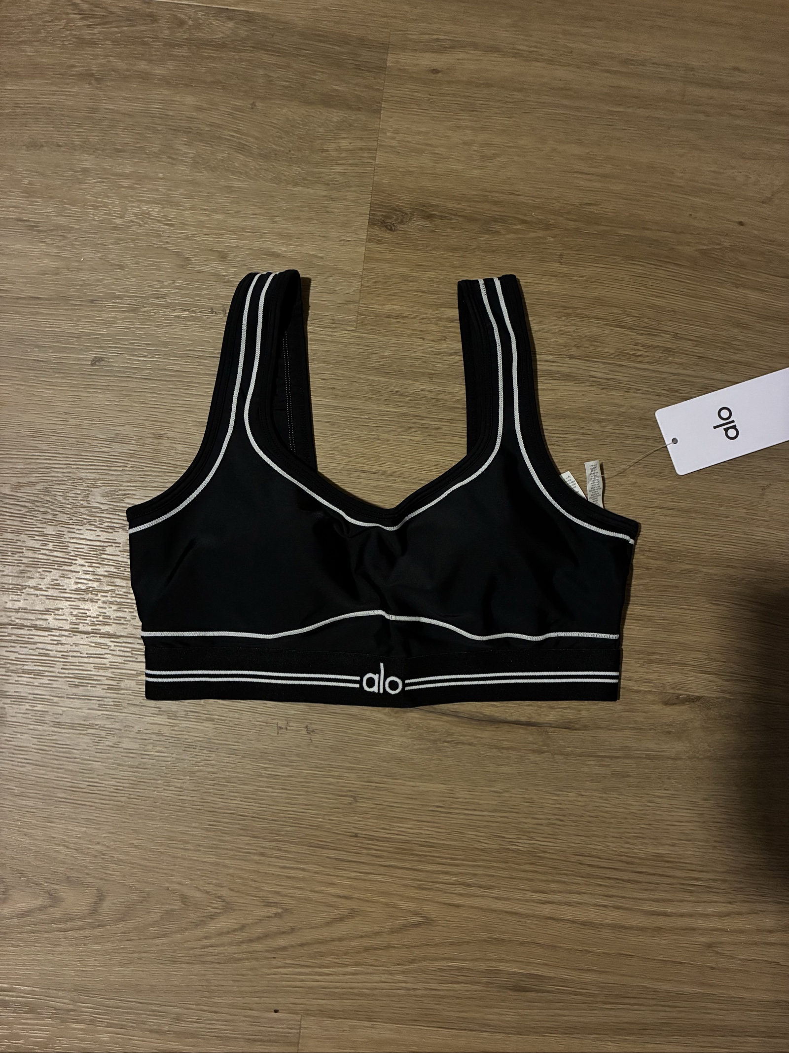 Alo Black & White Women's Yoga Set Small Sports Bra & Leggings image 6