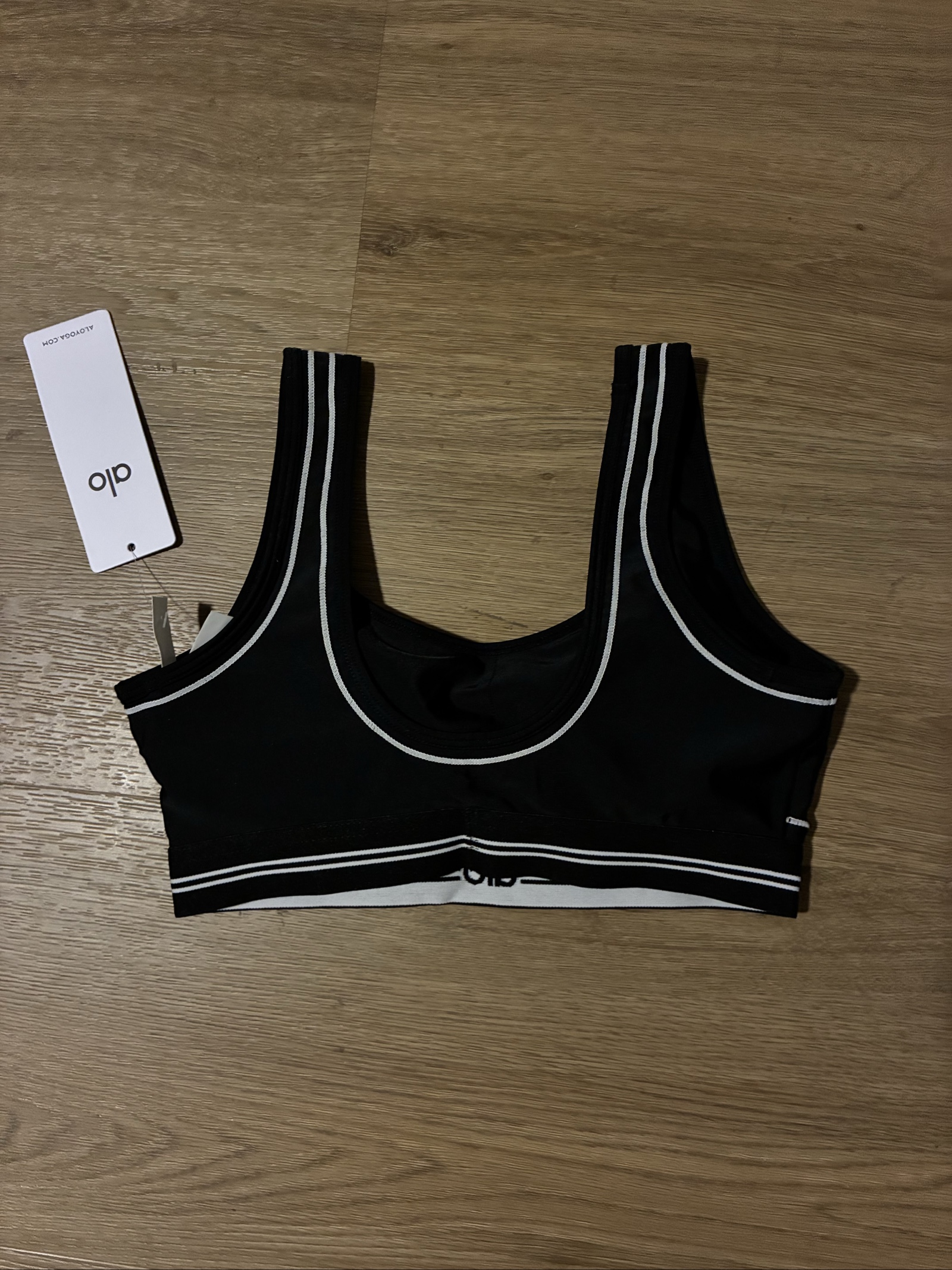 Alo Black & White Women's Yoga Set Small Sports Bra & Leggings image 8