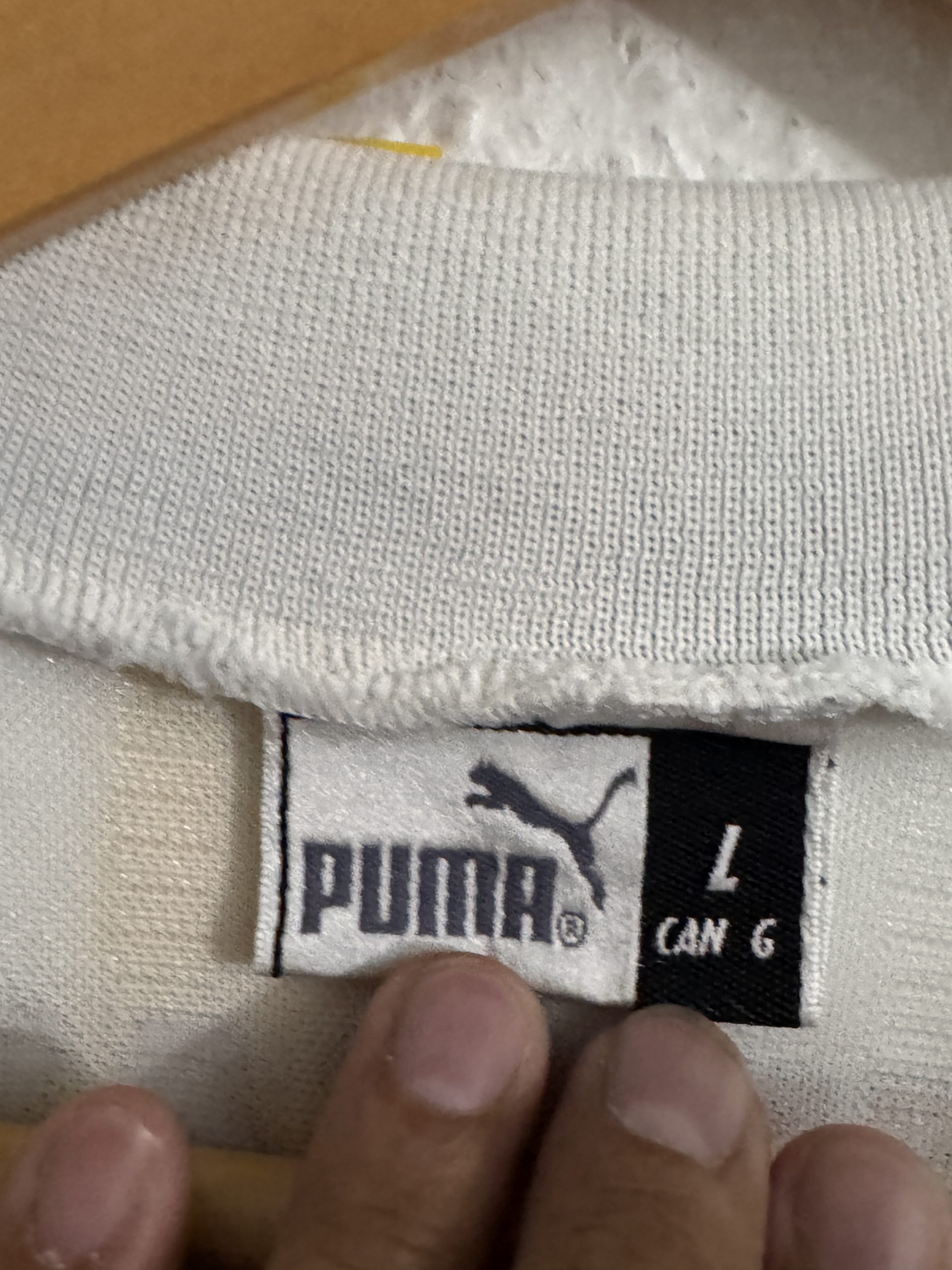 Puma White & Black Vintage Logo Polo Shirt Large. 3081 image 7