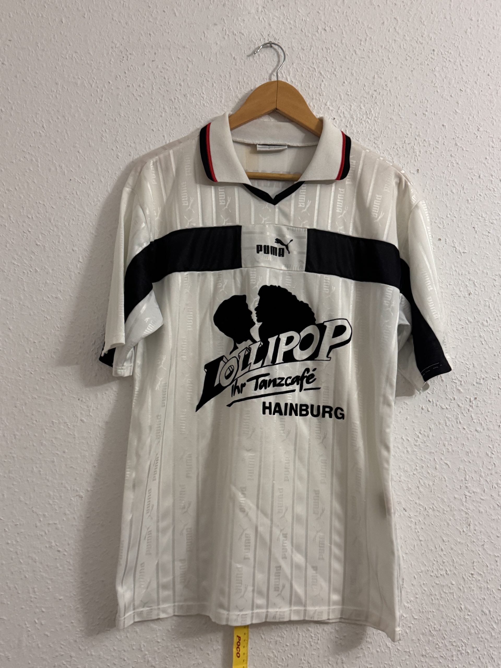 Puma White & Black Vintage Logo Polo Shirt Large 3083 image 2