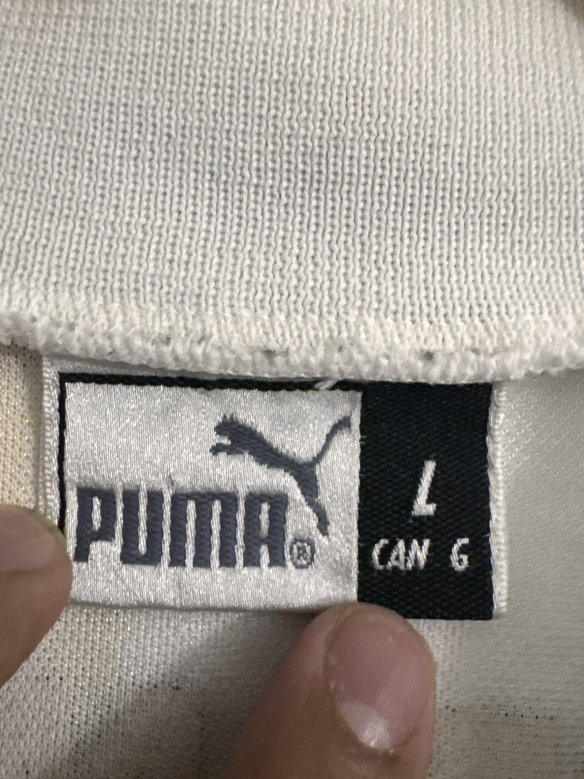 Puma White & Black Vintage Football Shirt Large Lollipop Print 3089 image 6