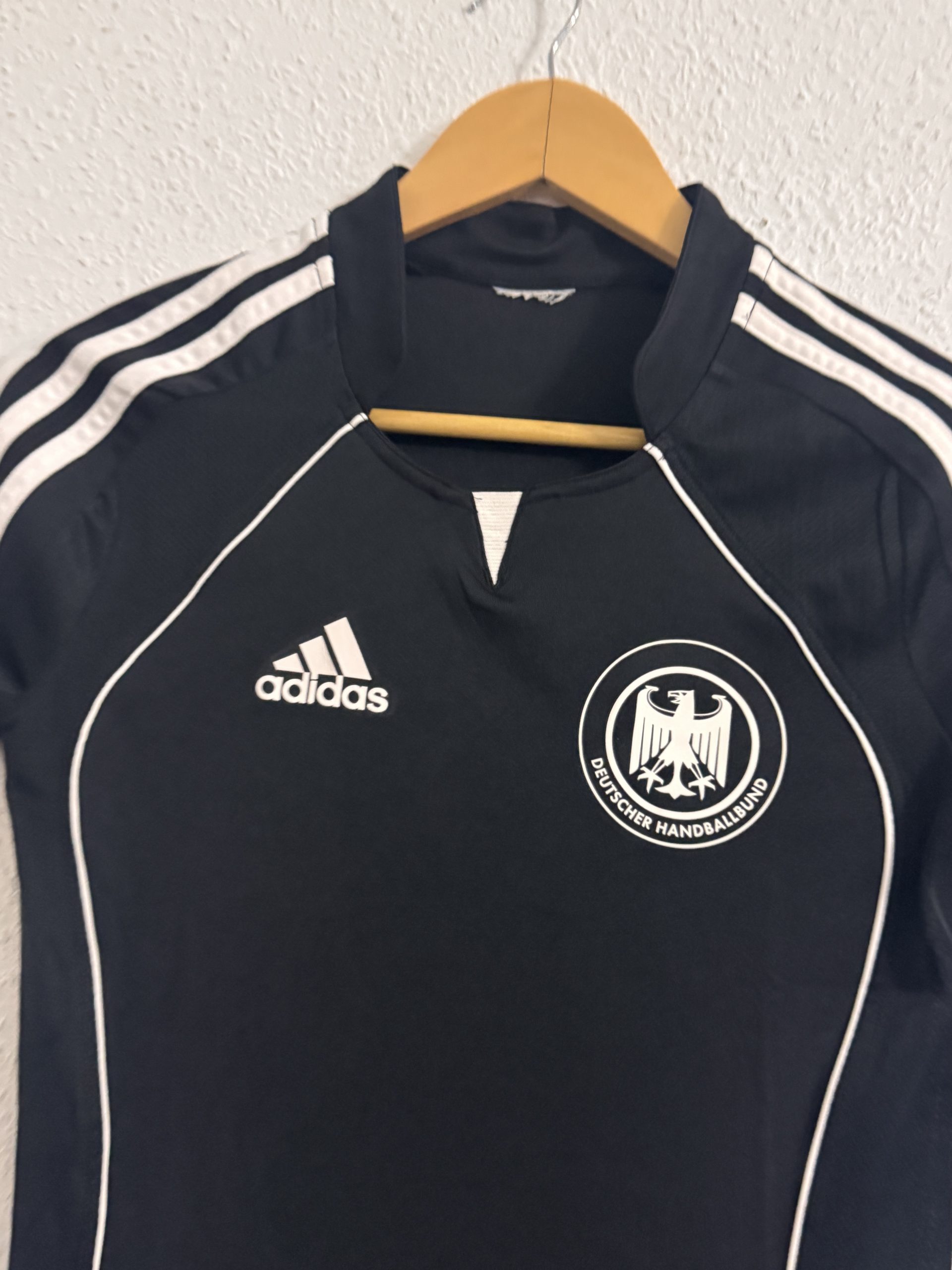 Adidas Black Deutscher Handballbund Polo Shirt M 3088 image 3