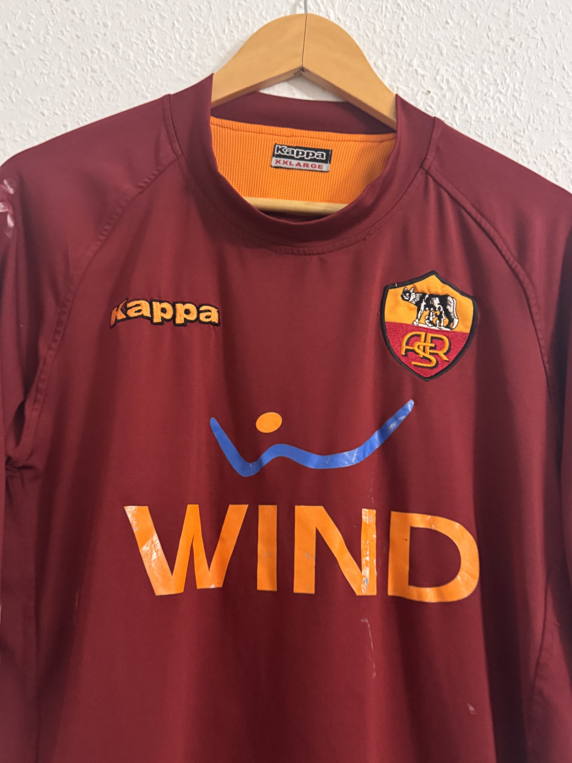Kappa Men's Burgundy AS Roma Football Shirt XL 3086 image 3