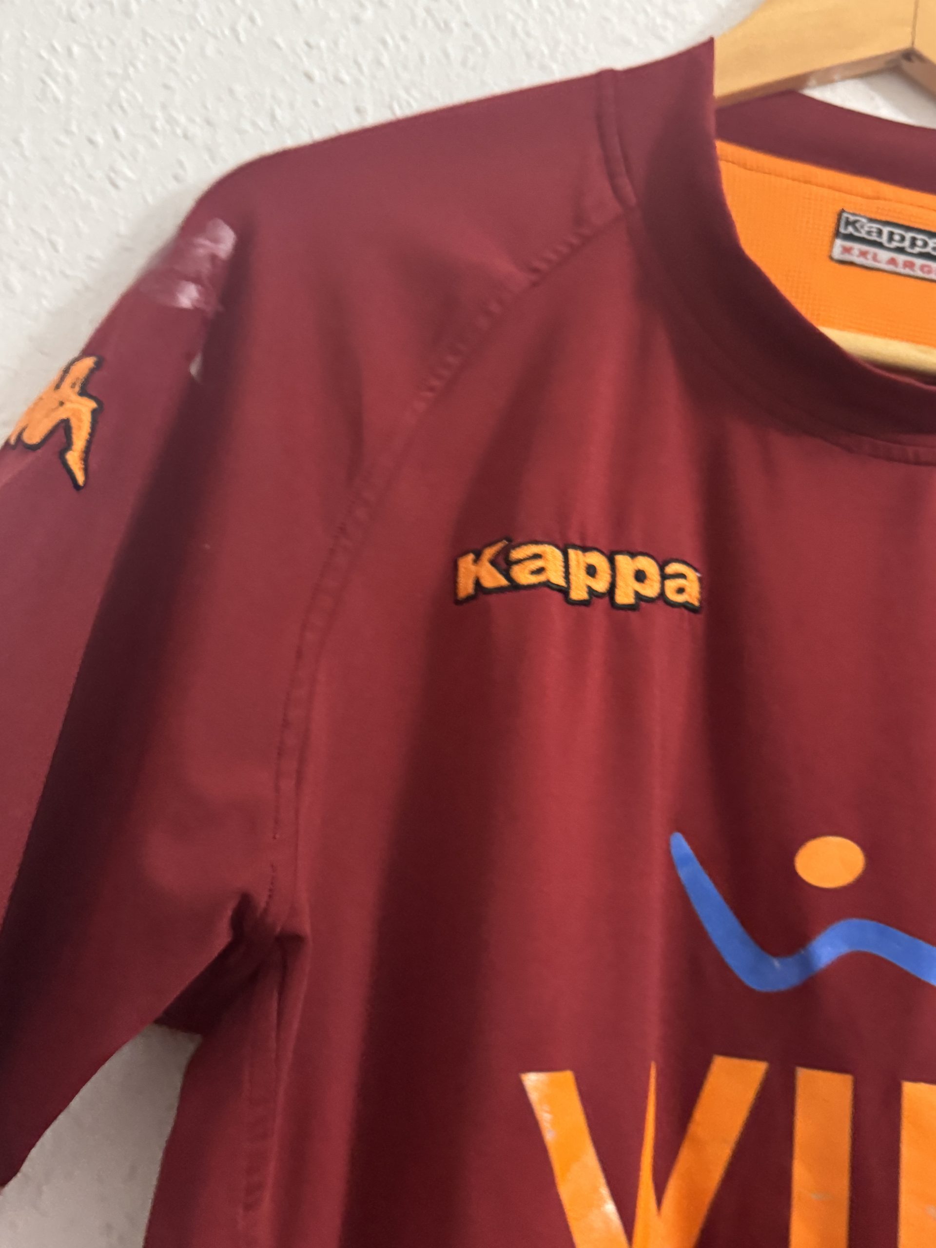 Kappa Men's Burgundy AS Roma Football Shirt XL 3086 image 8