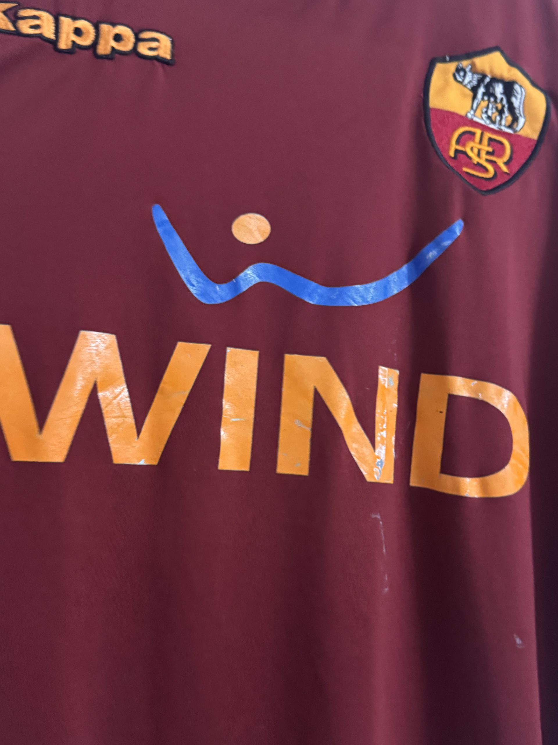 Kappa Men's Burgundy AS Roma Football Shirt XL 3086 image 9