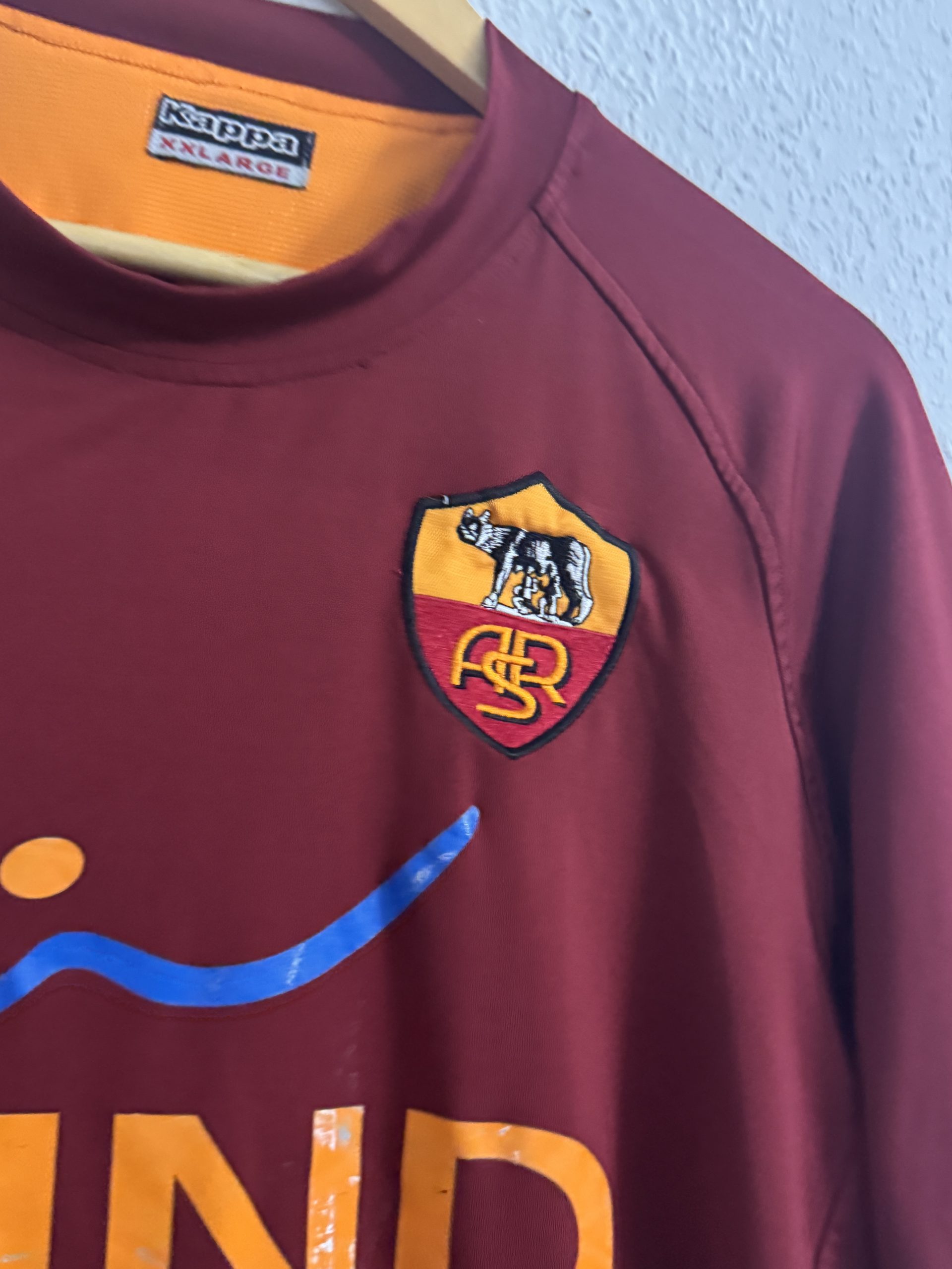 Kappa Men's Burgundy AS Roma Football Shirt XL 3086 image 10