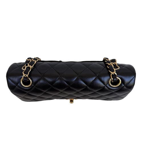 Chanel double flap lamsleer small goud hardware classic tas image 3