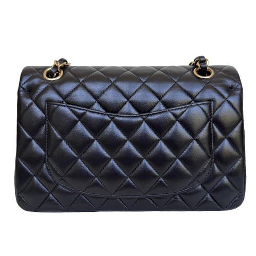 Chanel double flap lamsleer small goud hardware classic tas image 5