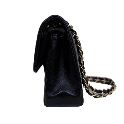 Chanel double flap lamsleer small goud hardware classic tas image 7