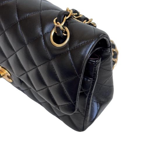Chanel double flap lamsleer small goud hardware classic tas image 8
