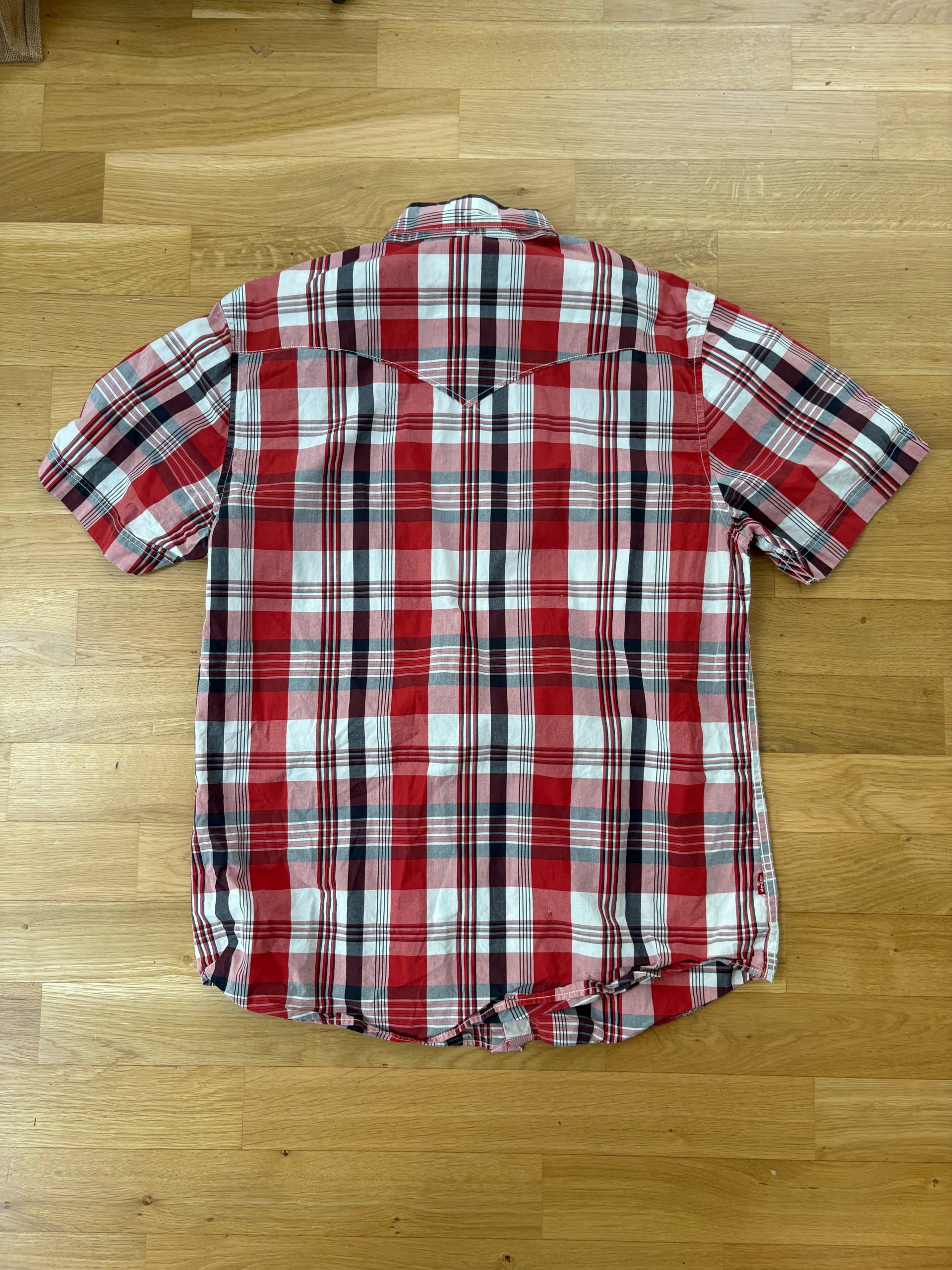 Levi's Strauss & Co Hemd kurzarm Karo rot weiß Vintage L image 4