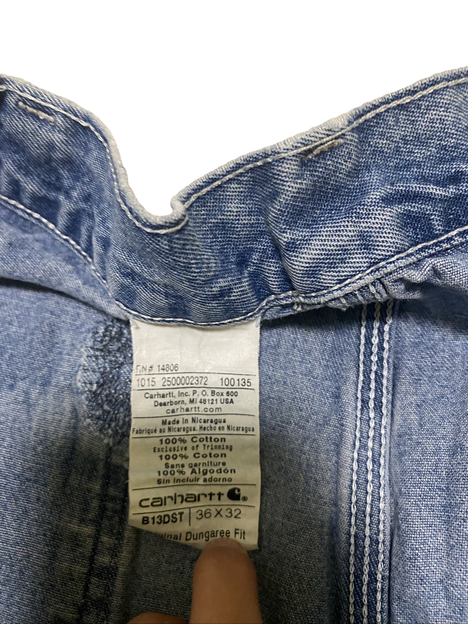 Carhartt Baggy Jeans W36 L32 Blue Loose Fit Skate Y2K Vintage #31AC image 4