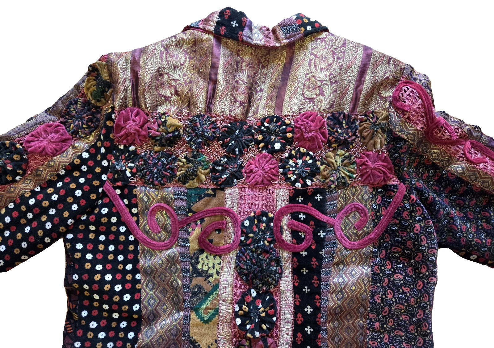 Sandy Starkman Women Multi Colour Patchwork Embroidered Blazer Medium image 6