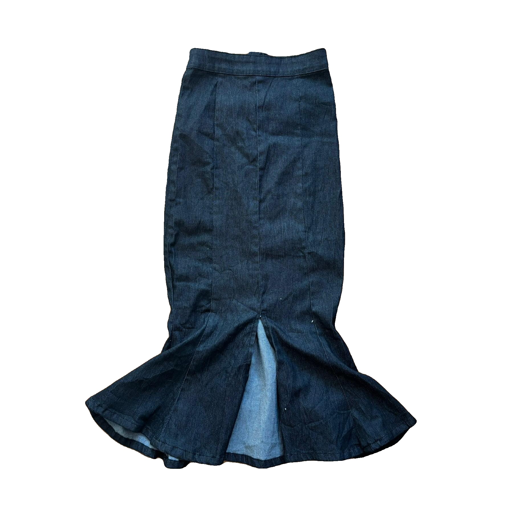 Vintage Dark Denim Mermaid Style Skirt UK 4-6