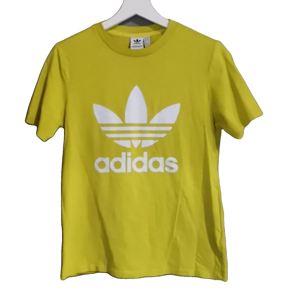 Adidas Womens Yellow Graphic T-Shirt UK 10