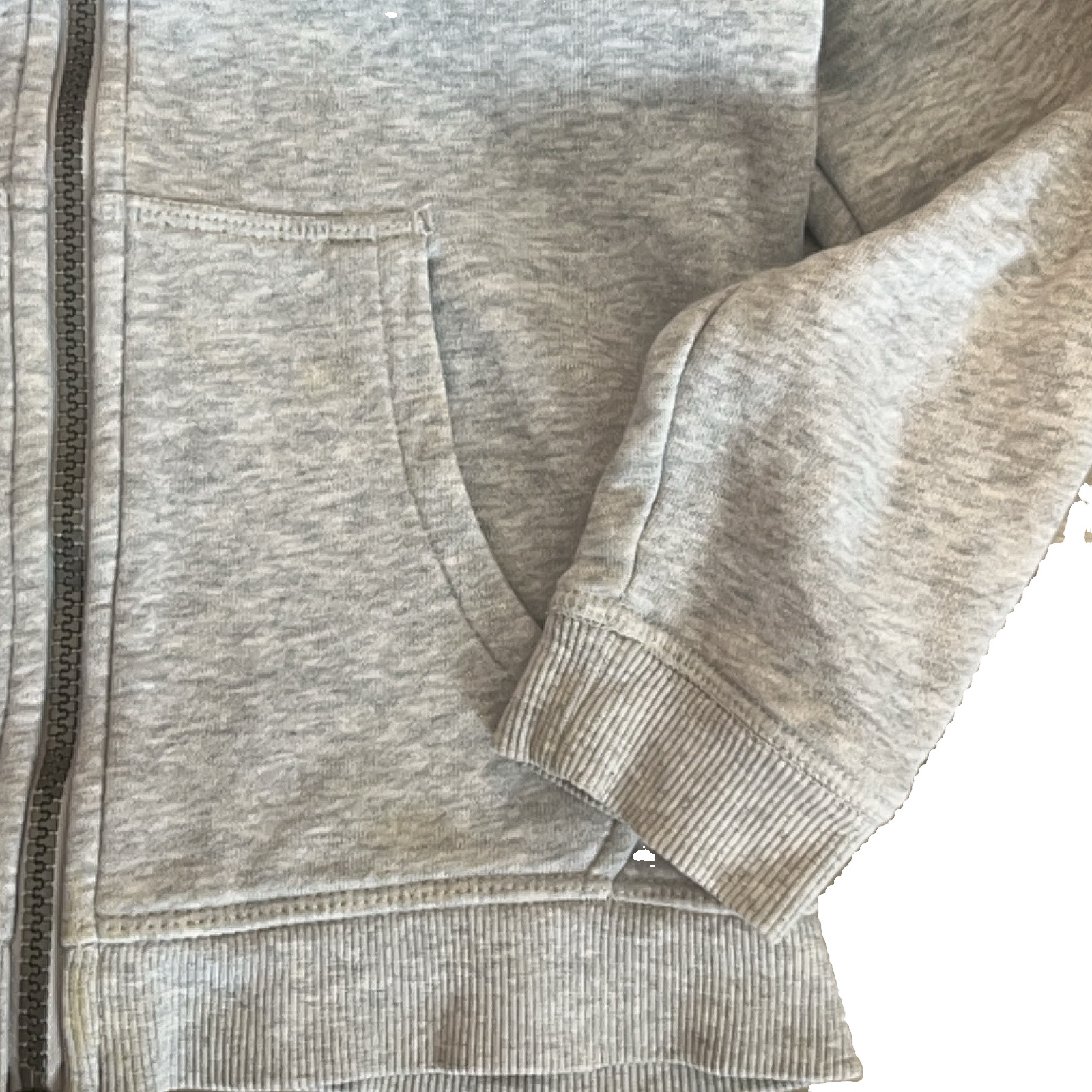 M&S Grey Kids' Hooded Zip-Up Sweatshirt 5 Years Sherpa Lining image 3