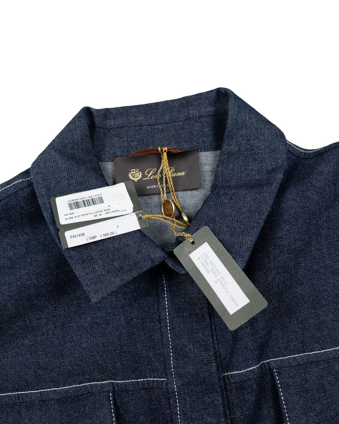 Loro Piana Navy Denim Overshirt Cotton Blend - Medium image 3
