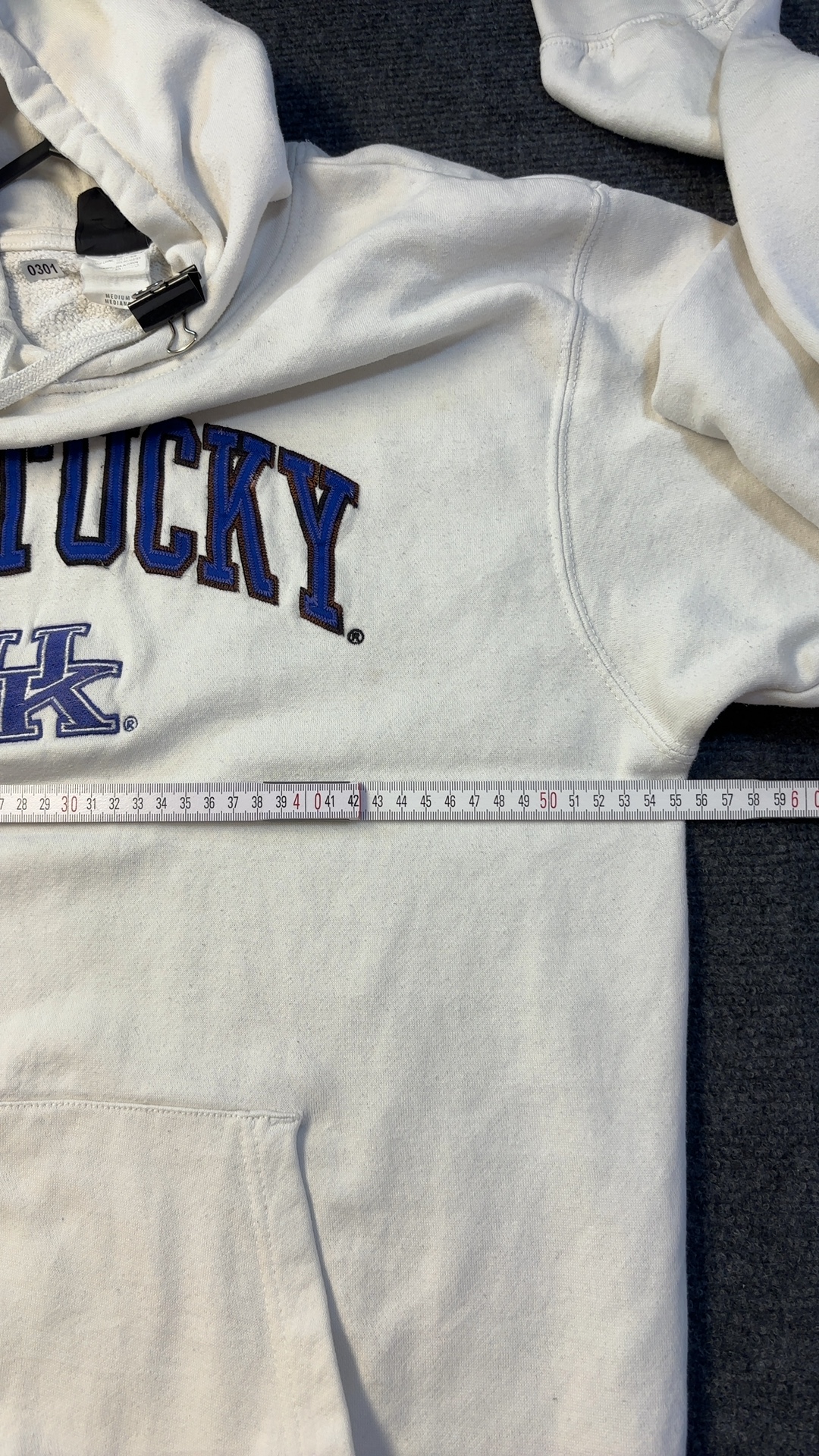 Kentucky White Hoodie Medium Cotton Polyester Blend image 4