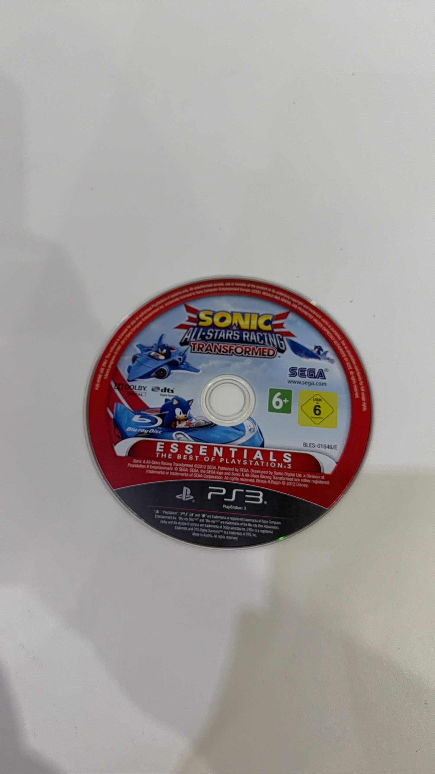 Sonic & All-Stars Racing Transformed Sony PlayStation 3 PS3 Case + Disc PAL UK image 2