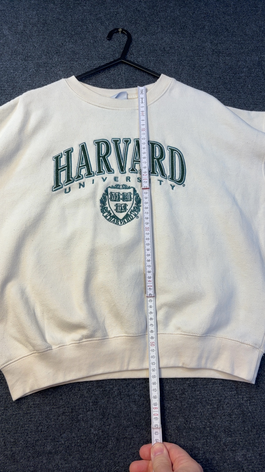 Harvard University Cream Crewneck Sweatshirt Small Distressed Vintage image 3