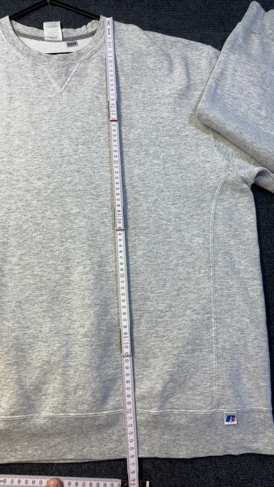 Russell Light Grey Crew Neck Sweatshirt Extra Large image 3