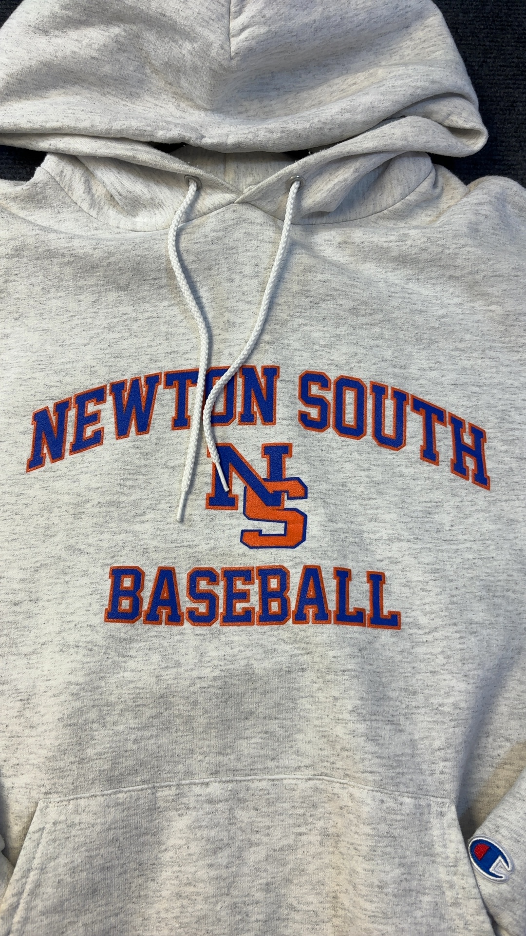 Champion Grey Newton South Baseball Hoodie Large good condition image 8