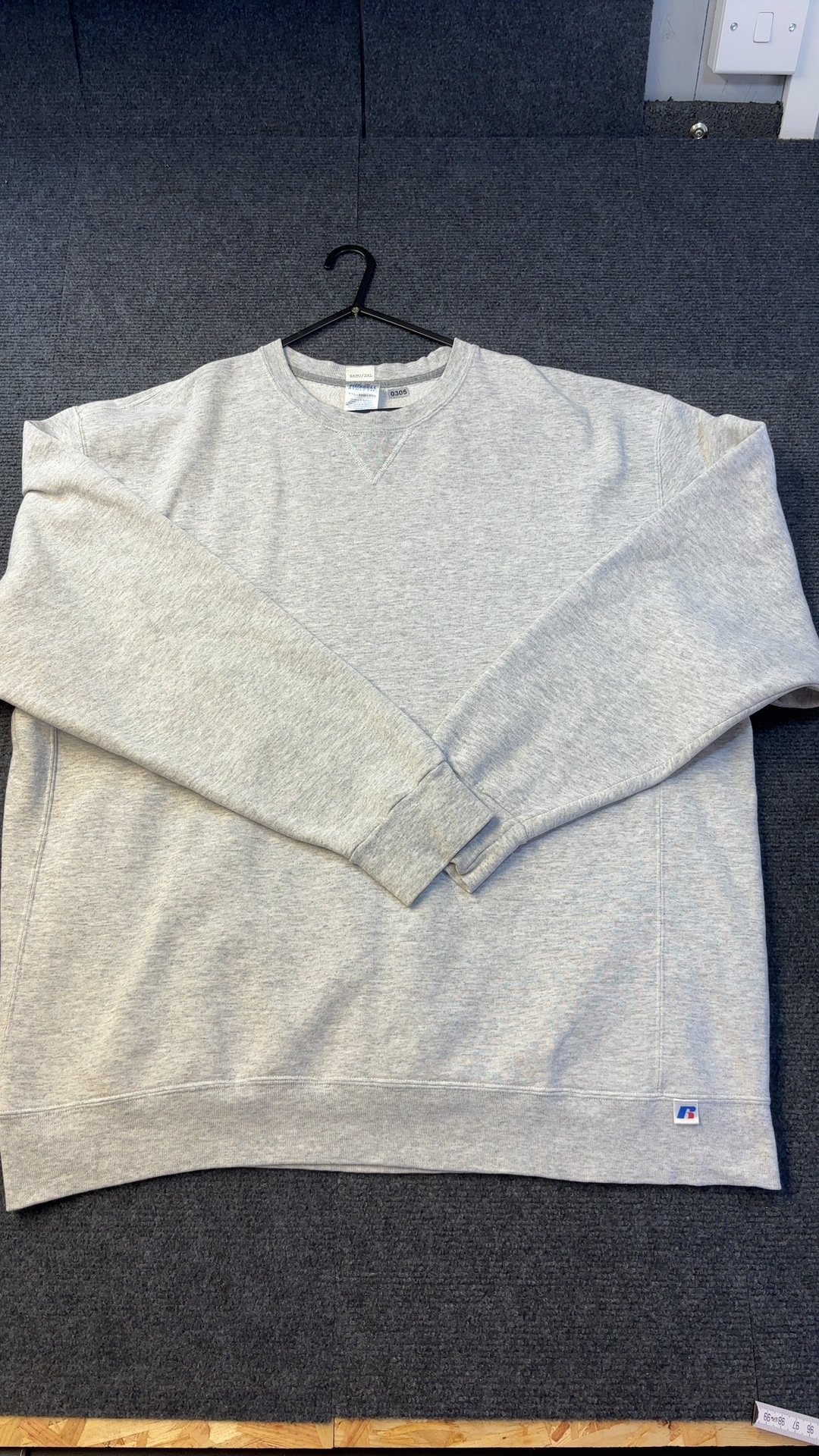 Russell Light Grey Crew Neck Sweatshirt Extra Large image 8