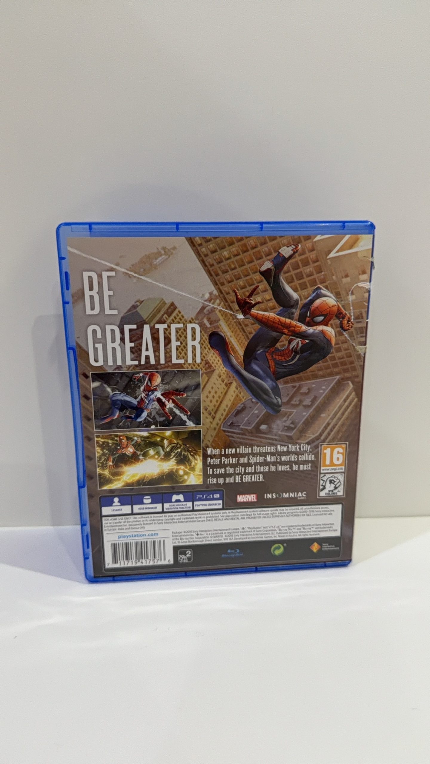 Marvel Spider-Man Sony PlayStation 4 PS4 Case + Disc PAL UK Tested Working VGC image 4