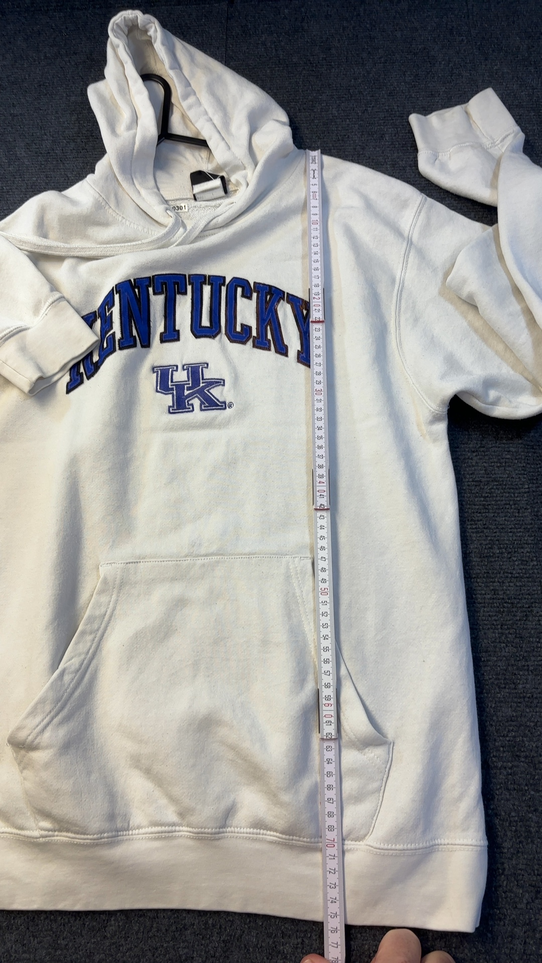 Kentucky White Hoodie Medium Cotton Polyester Blend image 3