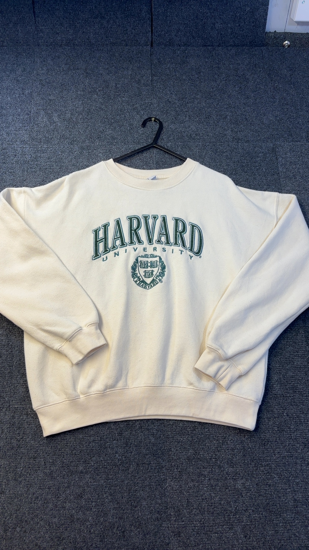 Harvard University Cream Crewneck Sweatshirt Small Distressed Vintage image 7