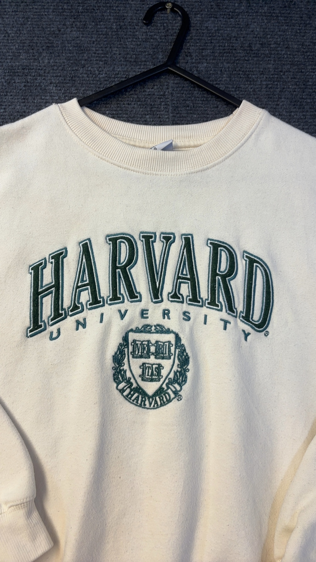 Harvard University Cream Crewneck Sweatshirt Small Distressed Vintage image 6