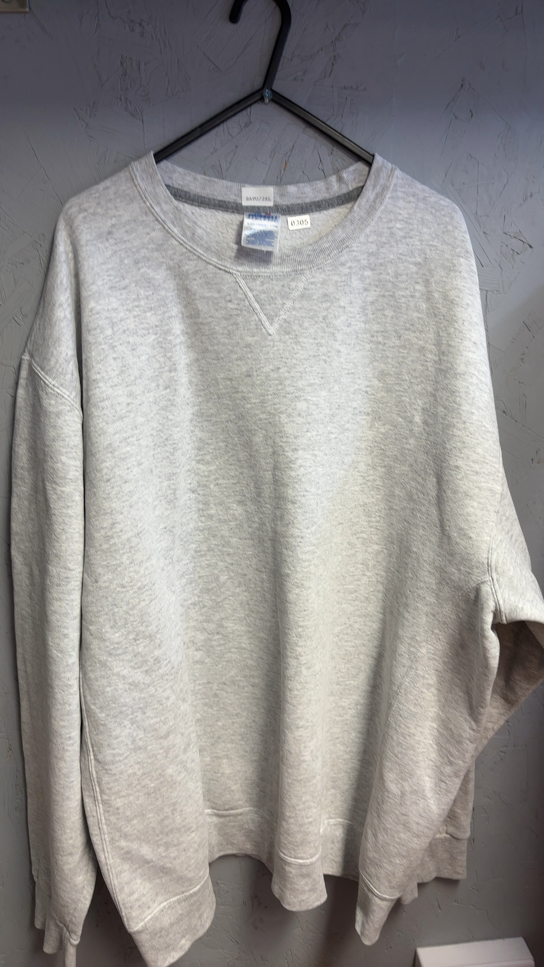 Russell Light Grey Crew Neck Sweatshirt Extra Large image 2