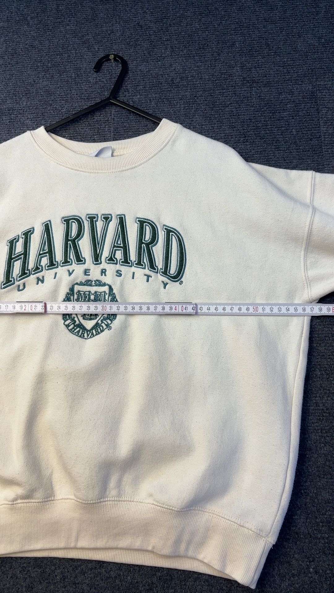 Harvard University Cream Crewneck Sweatshirt Small Distressed Vintage image 4
