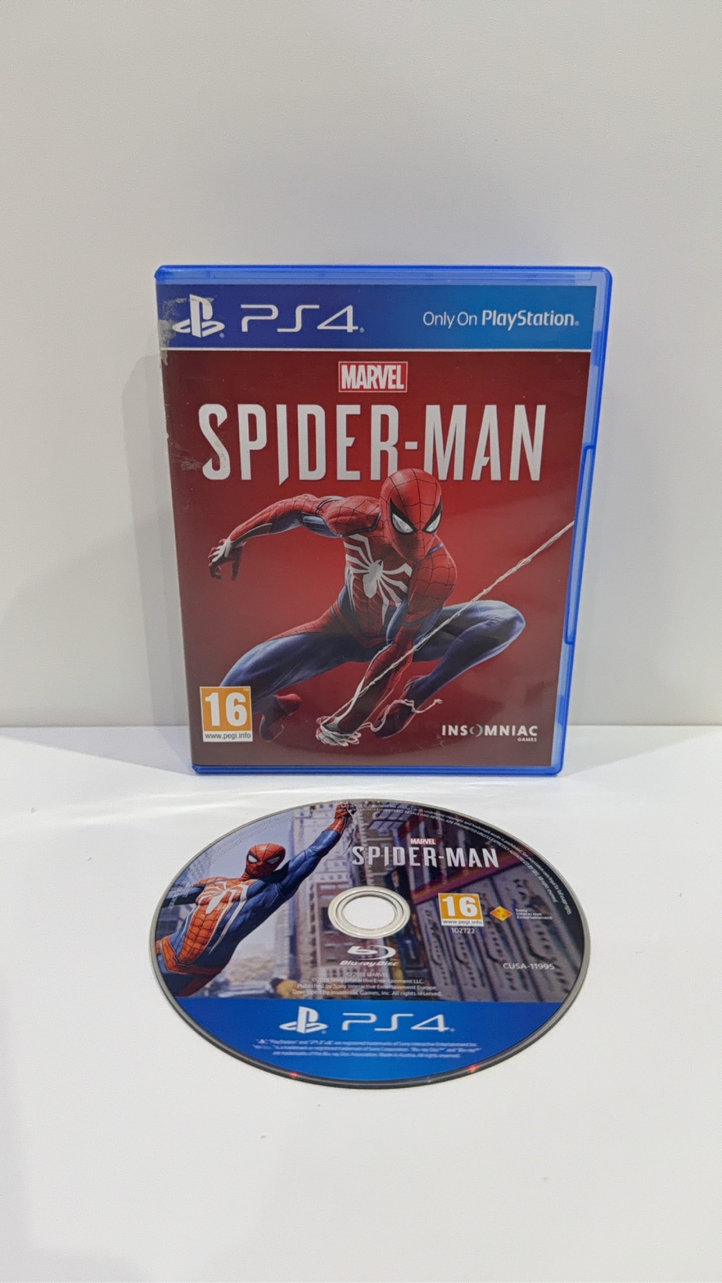 Marvel Spider-Man Sony PlayStation 4 PS4 Case + Disc PAL UK Tested Working VGC