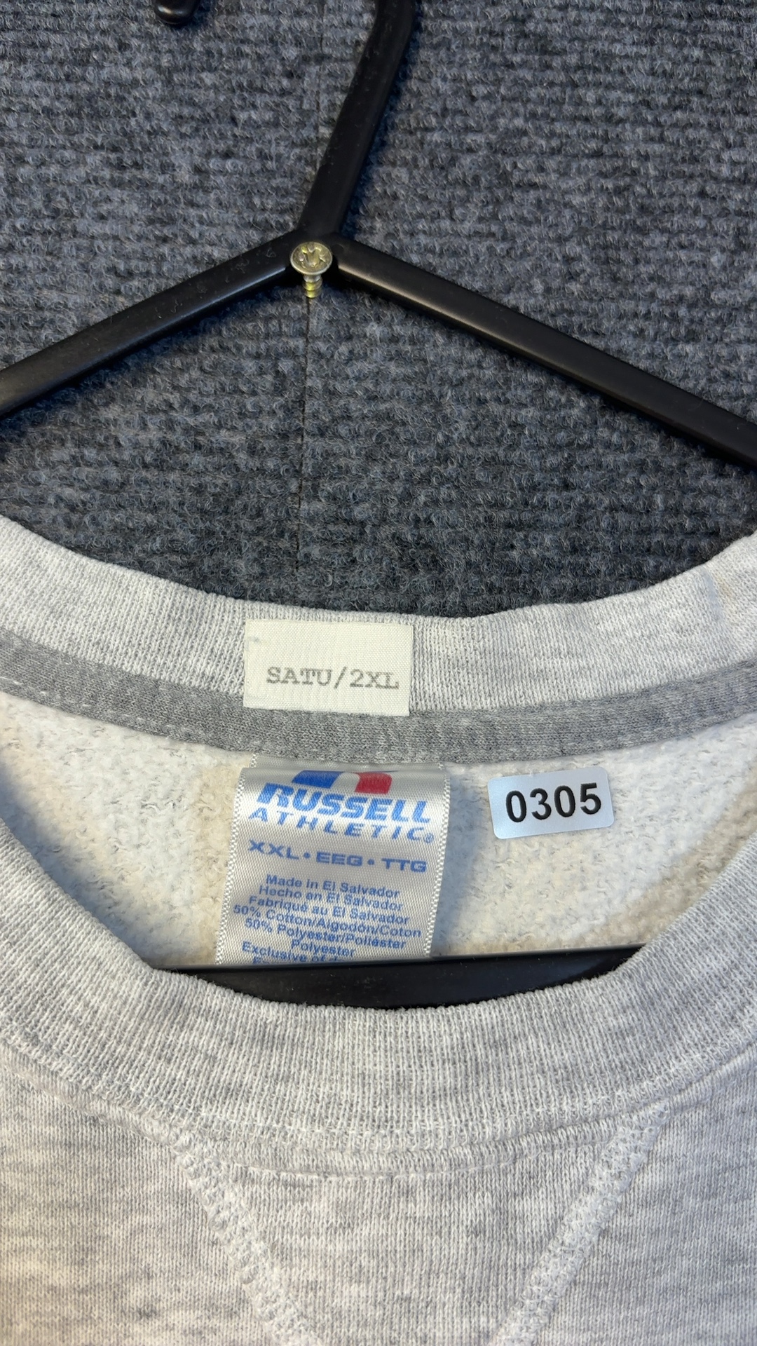 Russell Light Grey Crew Neck Sweatshirt Extra Large image 6