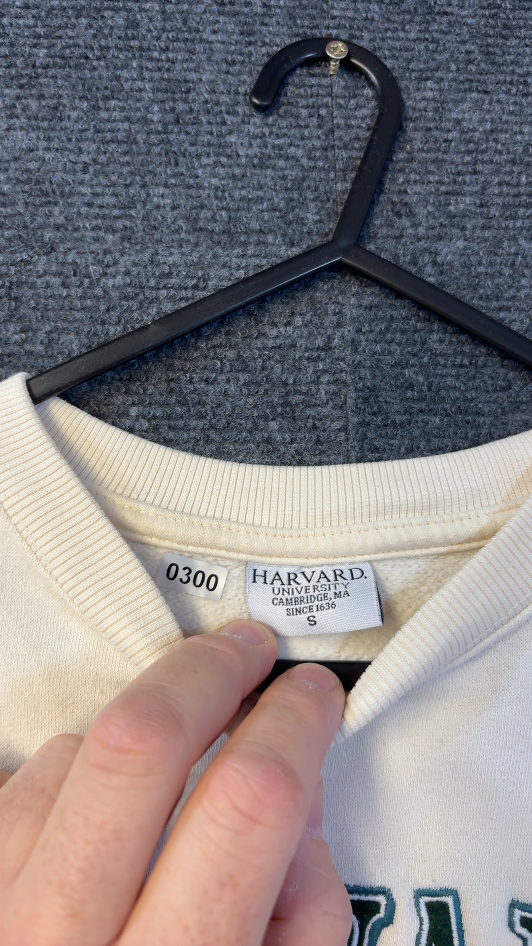 Harvard University Cream Crewneck Sweatshirt Small Distressed Vintage image 5