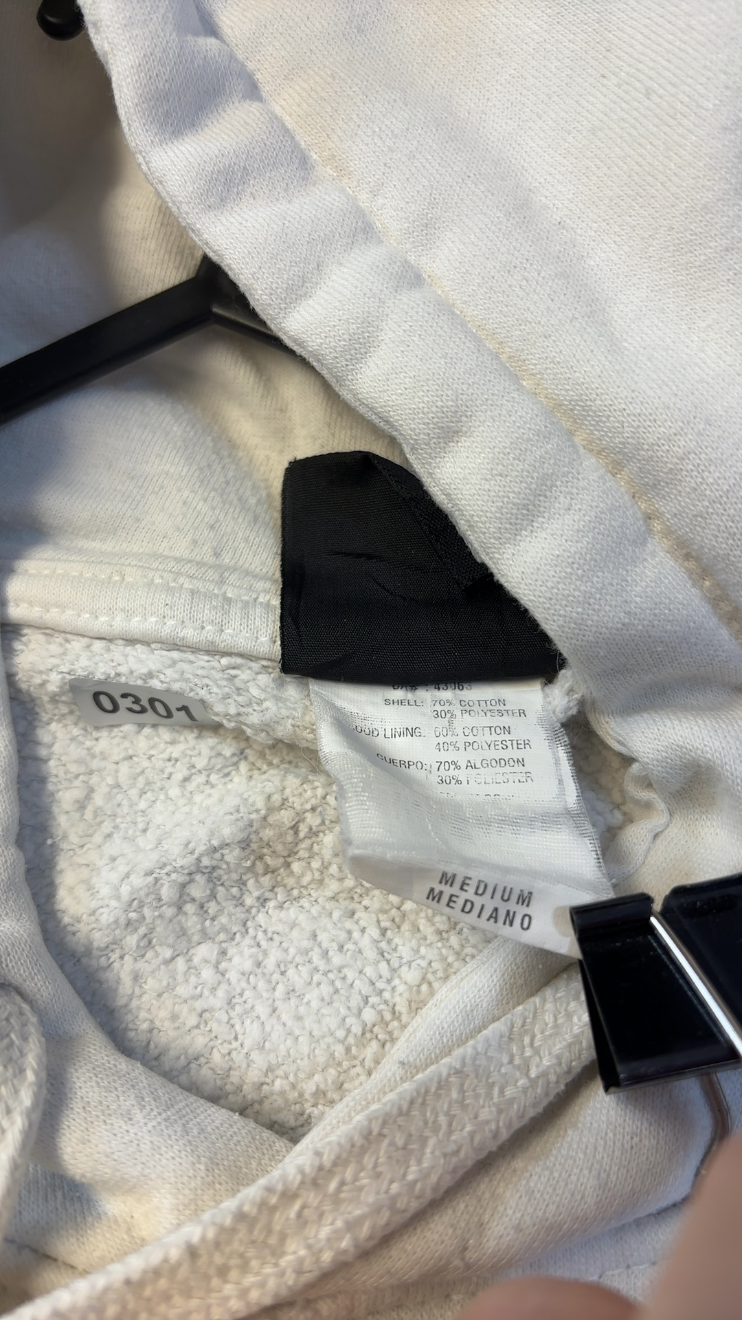 Kentucky White Hoodie Medium Cotton Polyester Blend image 5