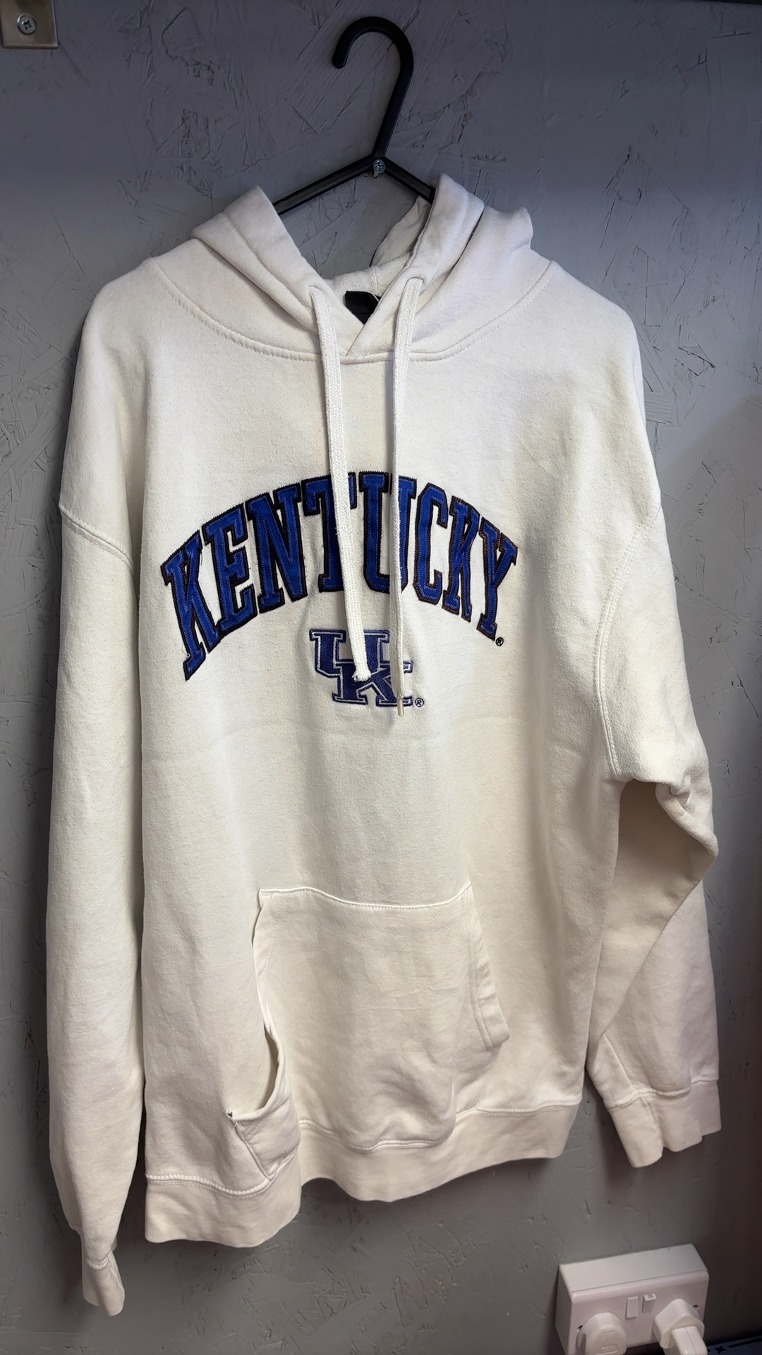 Kentucky White Hoodie Medium Cotton Polyester Blend image 2