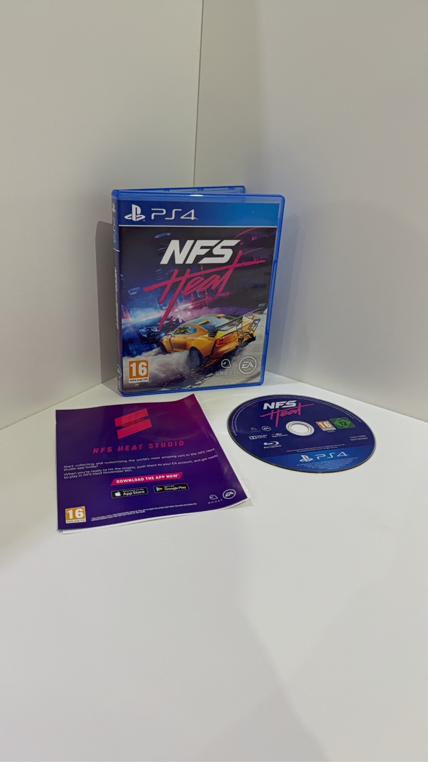 NFS Heat Sony PlayStation 4 PS4 Case + Disc PAL UK Tested Working VGC