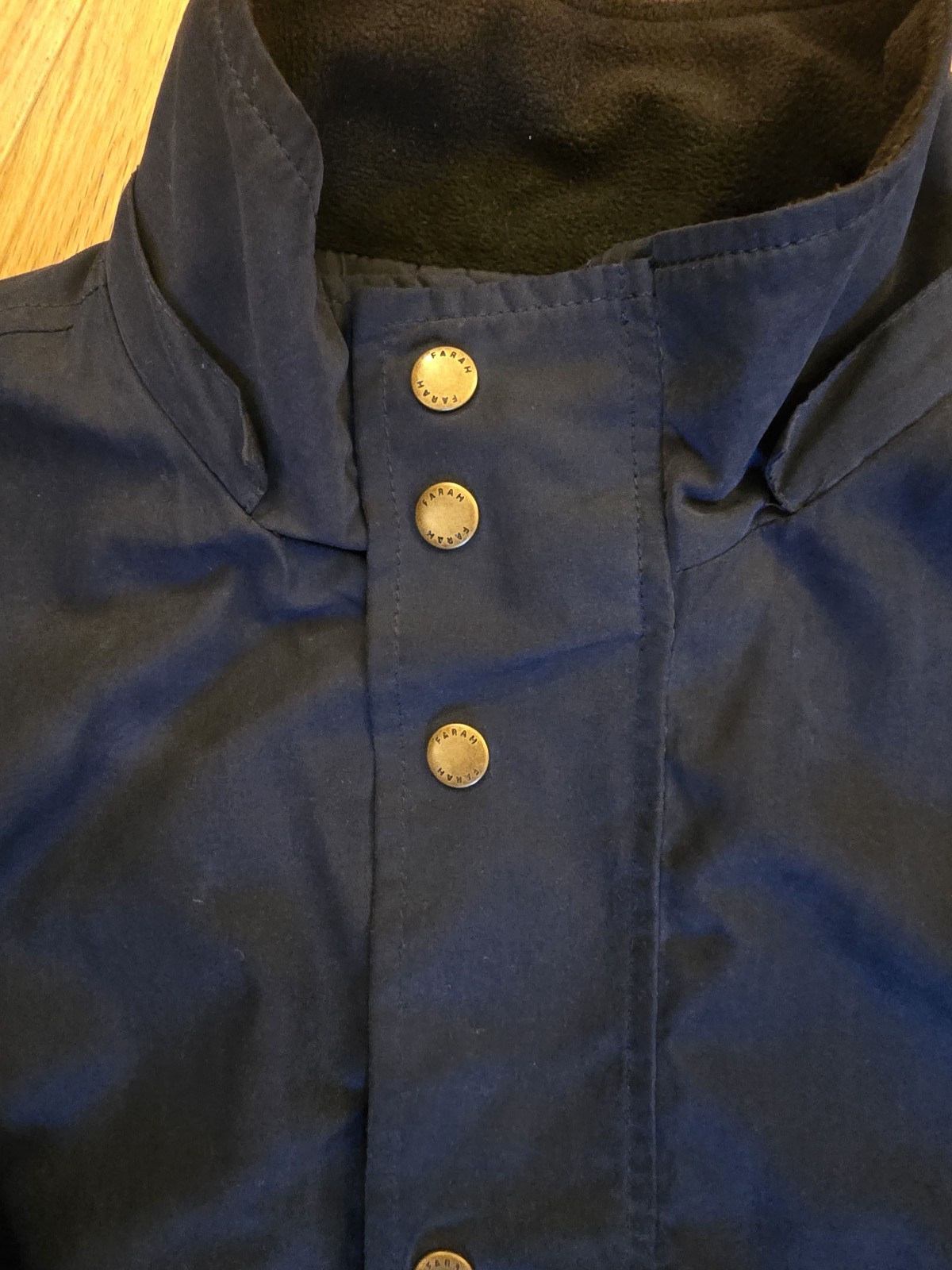 Farah Classic Navy Men's Jacket Medium Fleece Lined image 3