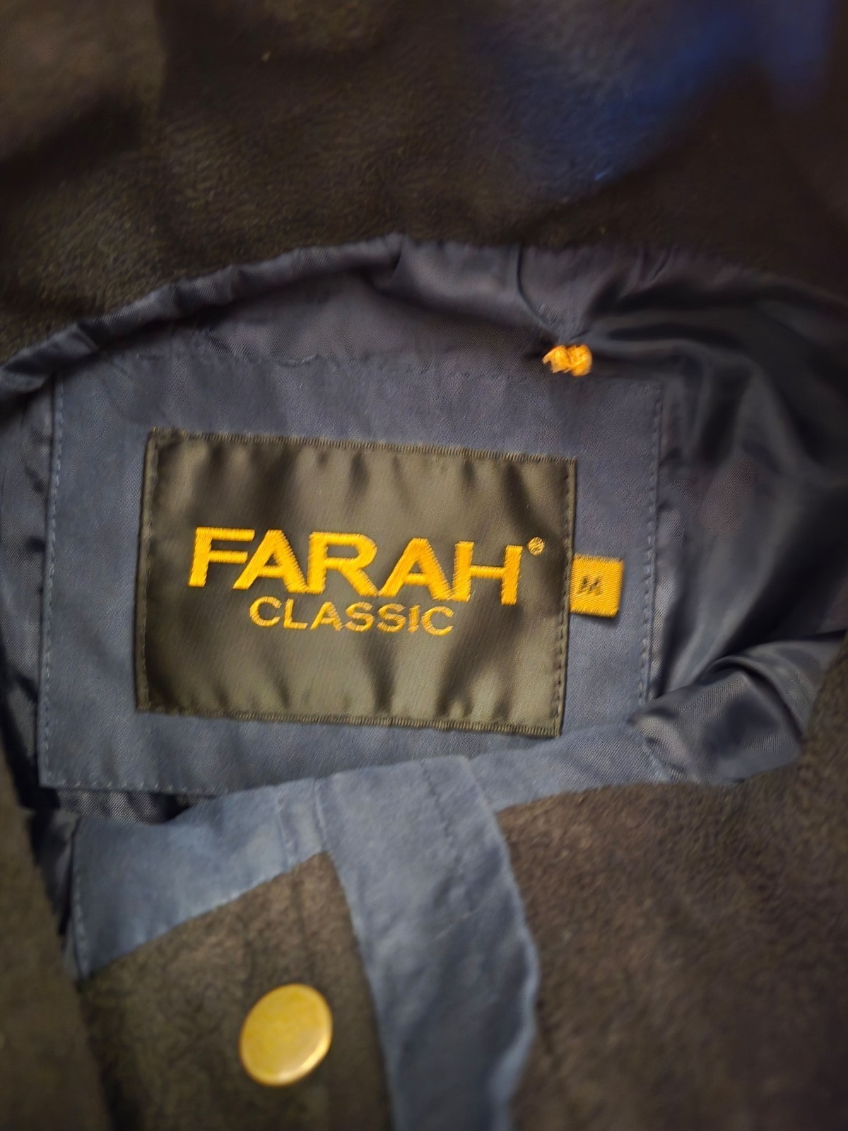 Farah Classic Navy Men's Jacket Medium Fleece Lined image 4