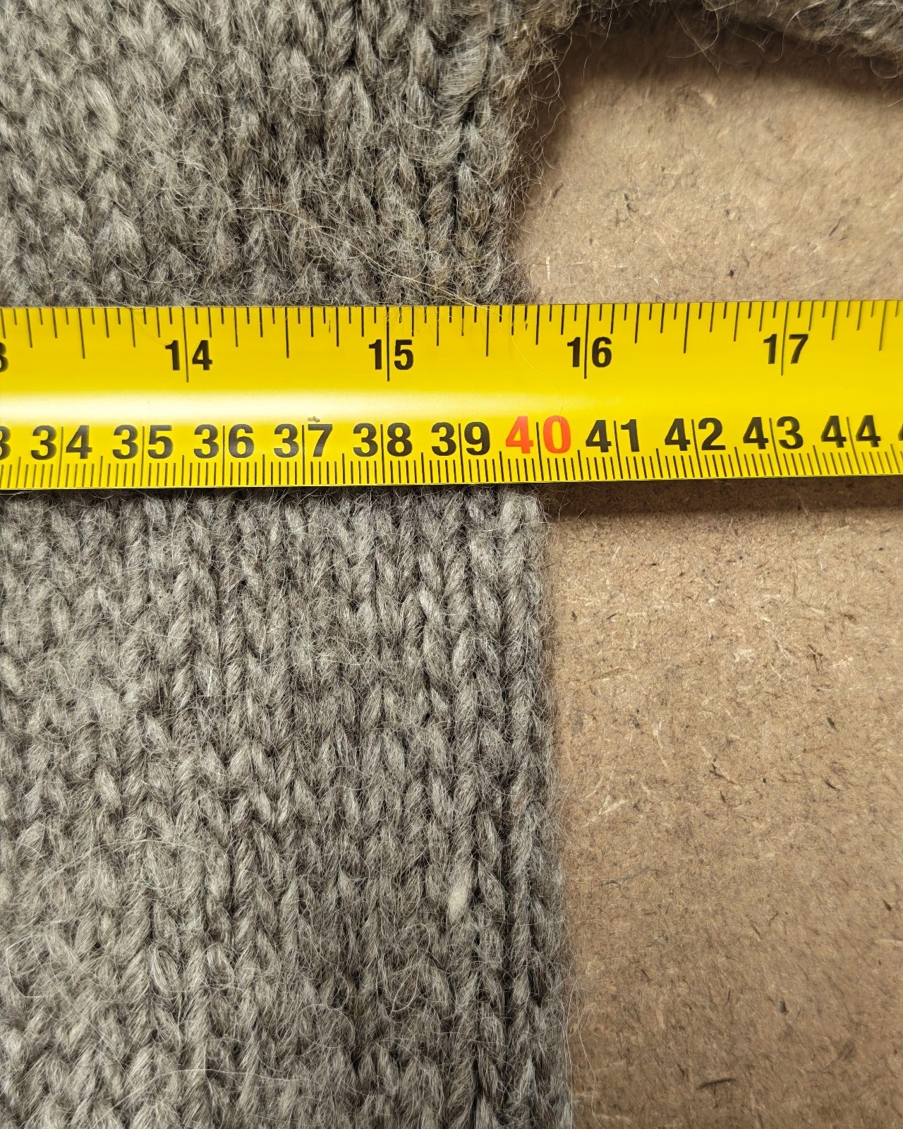 Grey & Cream Wool Nordic Pattern Heavy Knit Jumper Medium image 3