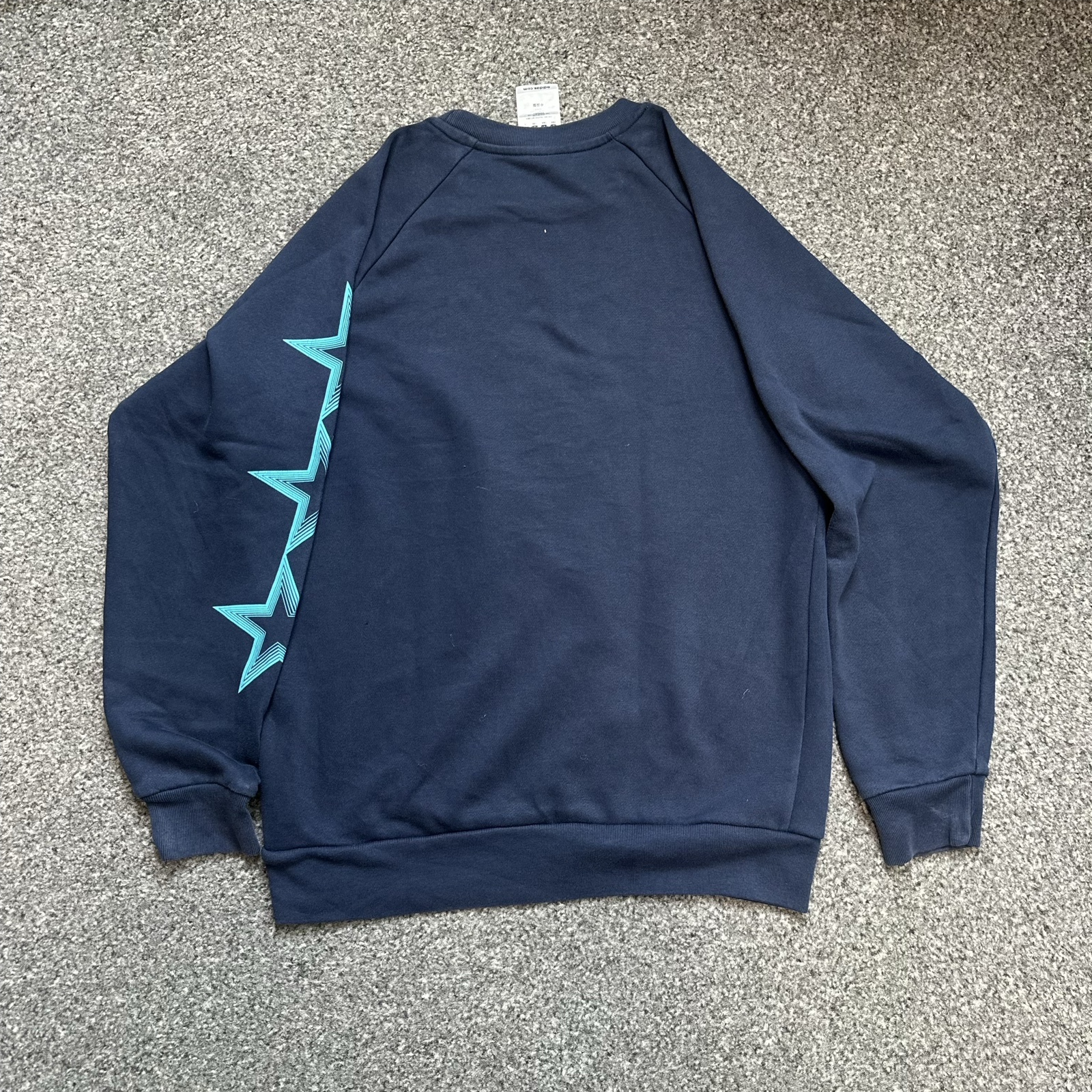 Adidas Navy & Blue Graphic Sweatshirt Large Kids 13-14Y image 4