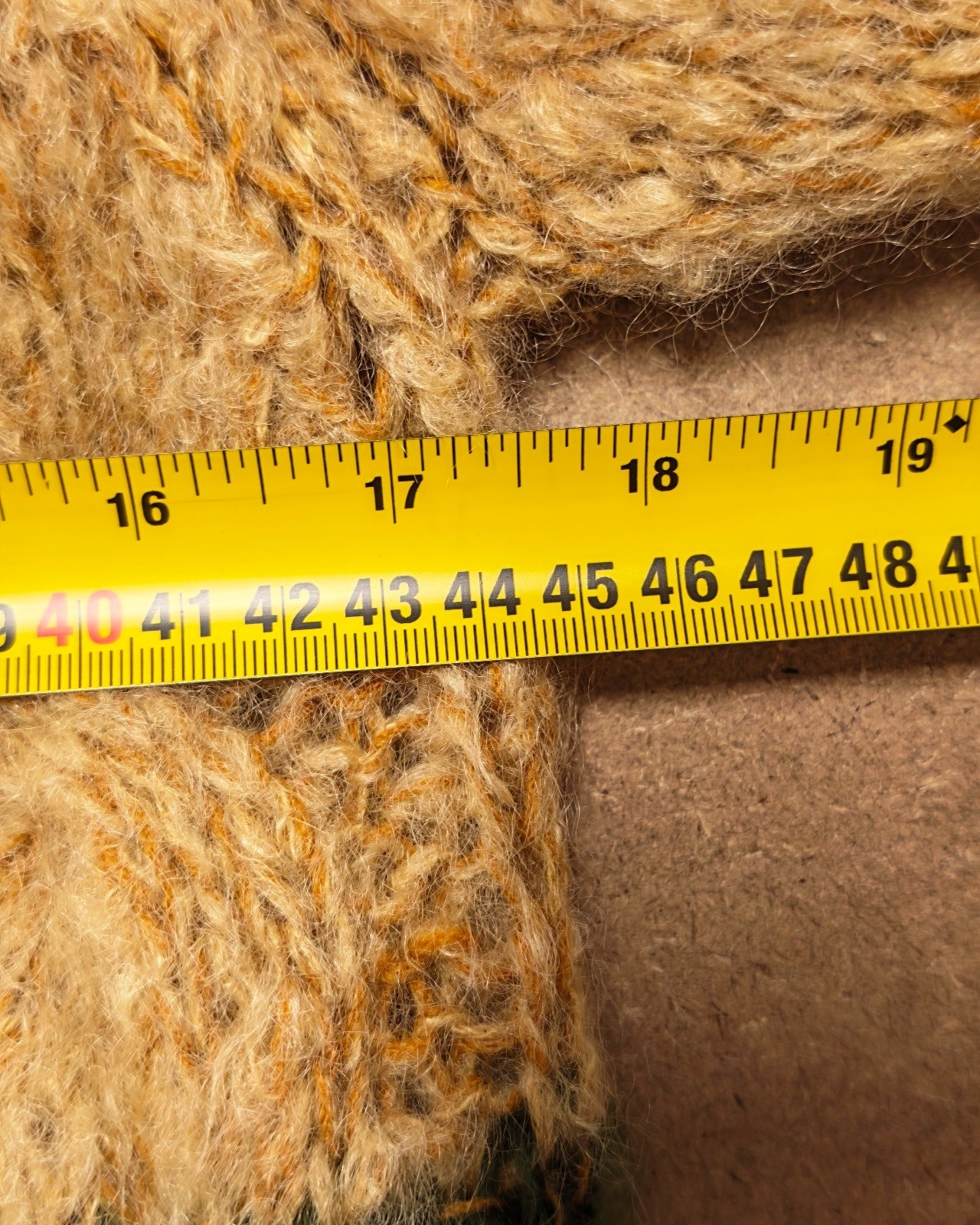 Beige, Green & Brown Cable Knit Wool Cardigan Medium image 4