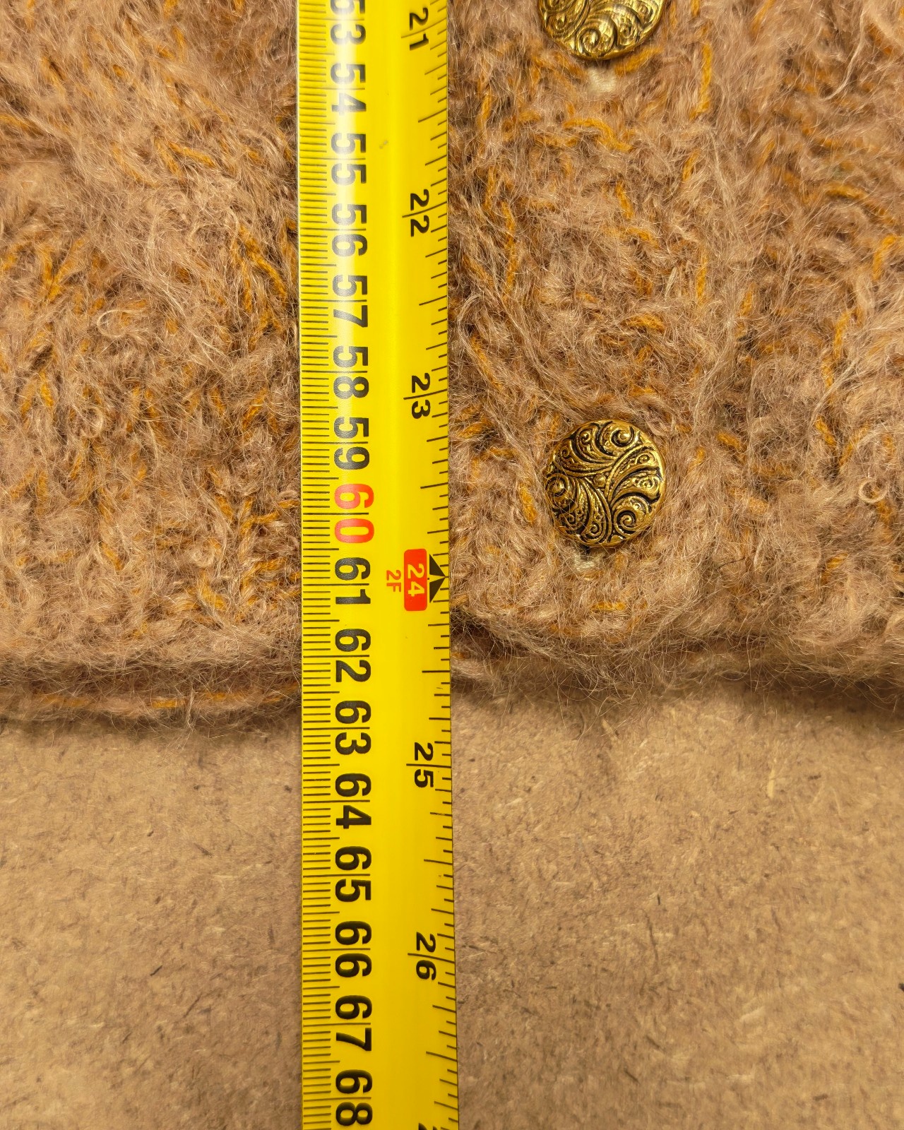 Beige, Green & Brown Cable Knit Wool Cardigan Medium image 5